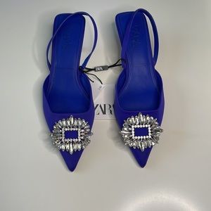 BRAND NEW | ZARA | SHIMMERY SLINGBACK HEELS | SIZE 8